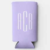 Einfache Drei-Buchstaben-Bleichlavenmonogramm Selters Dosenkühler (Vorderseite)