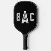 Einfache Drei-Buchstaben-moderne Monogramm Pickleball Schläger (Rückseite)