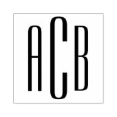 Einfache Drei-Buchstaben-Monogramm Gummistempel (Prägung)