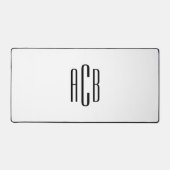 Einfache Drei-Buchstaben-Schwarz-Monogramm Schreibtischunterlage (Vorderseite)