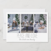 Einfache Drei-Foto-Ferienkarte Rustikal Feiertagskarte (Vorderseite)