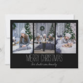 Einfache Drei-Foto-Ferienkarte Rustikal Feiertagskarte (Vorderseite)