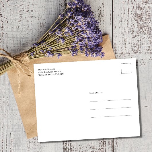 Einfache Drei-Foto-Hochzeit Danke Postkarte