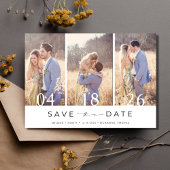 Einfache Drei-Foto-Hochzeit speichern Sie das Datu Save The Date