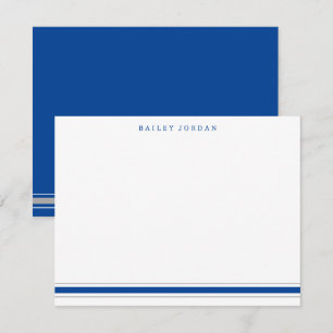 Einfache Drei Streifen Blue Gray Men Stationery Mitteilungskarte