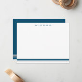 Einfache drei Streifen dunkelblau & grau Männer Mitteilungskarte (Vorderseite/Rückseite Beispiel)