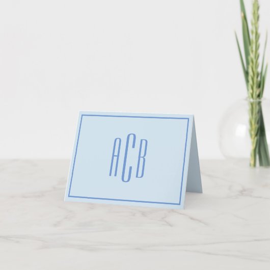 Einfache dreibuchstabige blaue Monogrammgrenze (Vorderseite)