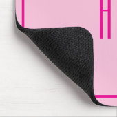 Einfache dreibuchstabige hellrosa Monogrammgrenze Mousepad (Ecke)