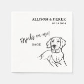 Einfache Drinks auf Me Golden Retriever Hunde Hoch Serviette (Vorderseite)