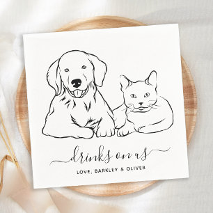 Einfache Drinks auf unserer Minimal Hunde Katze Ha Serviette