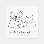 Einfache Drinks auf unserer Minimal Hunde Katze Ha Serviette (Vorderseite)