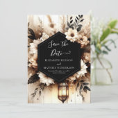 Einfache, druckbare Rustikale Hochzeit Save The Date (Stehend Vorderseite)