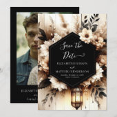 Einfache, druckbare Rustikale Hochzeit Save The Date (Vorne/Hinten)