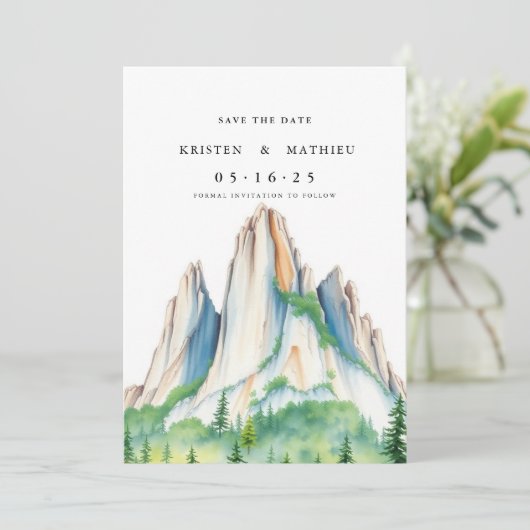 Einfache druckgebirge save the date (Stehend Vorderseite)