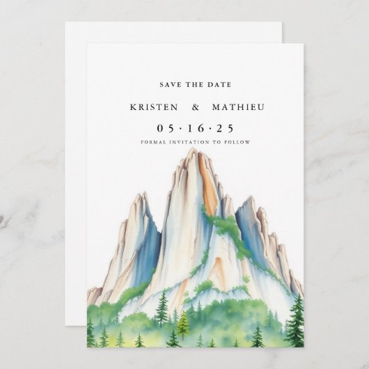 Einfache druckgebirge save the date (Vorne/Hinten)