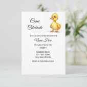 Einfache Duckling Duckling Babydusche Einladung (Stehend Vorderseite)