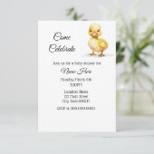 Einfache Duckling Duckling Babydusche Einladung (Stehend Vorderseite)