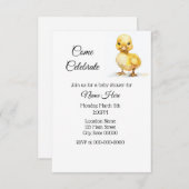 Einfache Duckling Duckling Babydusche Einladung (Vorne/Hinten)