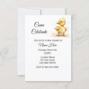 Einfache Duckling Duckling Babydusche Einladung