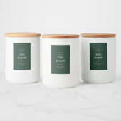 EINFACHE DUNKEL GRÜNE MINIMAL MODERNE KANDLE LEBENSMITTELETIKETT (Flaschen)