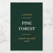 EINFACHE DUNKEL GRÜNE MINIMAL MODERNE KANDLE LEBENSMITTELETIKETT (Einzelnes Label)