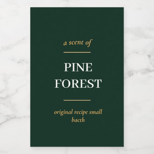 EINFACHE DUNKEL GRÜNE MINIMAL MODERNE KANDLE LEBENSMITTELETIKETT (Einzelnes Label)