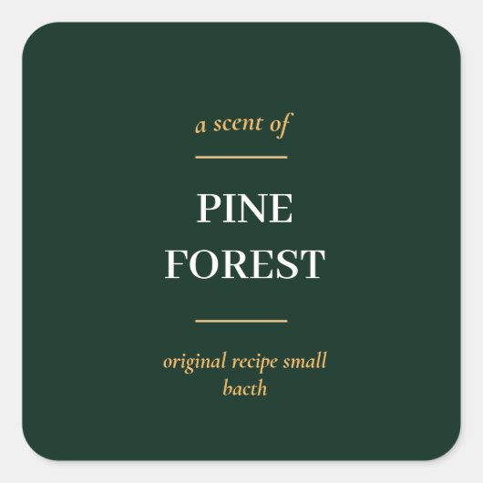 EINFACHE DUNKEL GRÜNE MINIMAL MODERNE KANDLE QUADRATISCHER AUFKLEBER (Vorderseite)