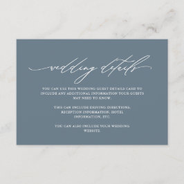 Einfache dunkelblaue Details mit Kalligrafie Begleitkarte