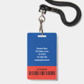 Einfache dunkelblaue, große Foto-Logo-Kodierung Ausweis (Rückseite mit Lanyard)