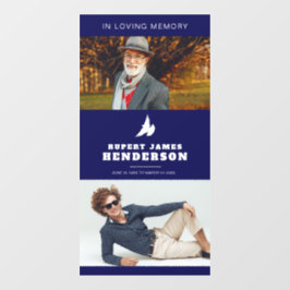 Einfache dunkelblaue Taube-Gedenkstätte für das Fo Fensteraufkleber