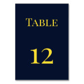 Einfache dunkelblaue und goldene Tischnummern - el (Rückseite)
