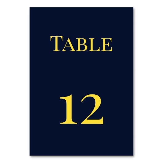 Einfache dunkelblaue und goldene Tischnummern - el (Rückseite)