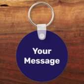 Einfache dunkelblaue und weiße Meldungsvorlage Schlüsselanhänger (Vorderseite)