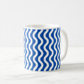 Einfache dunkelblaue Weiße Welle 11 oz. Kaffee-Tee Kaffeetasse (VorderseiteRechts)