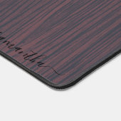 Einfache dunkelbraune Holztextur Custom Monogram Schreibtischunterlage (Ecke)
