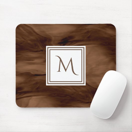 Einfache dunkelbraune, subtile Marmorverkleidung M Mousepad (Mit Mouse)