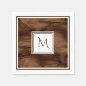 Einfache dunkelbraune, subtile Marmorverkleidung M Serviette (Vorderseite)