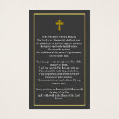 Einfache Dunkelgraue Gold Foto Begräbniskarte (Rückseite)