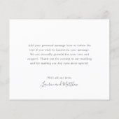 Einfache dunkelgraue Hochzeit Dankeschön Karte (Rückseite)