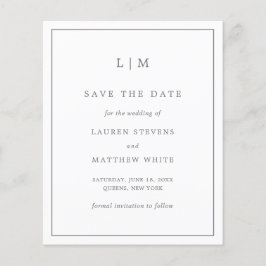 Einfache dunkelgraue Hochzeit retten das Datum