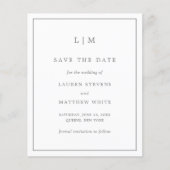 Einfache dunkelgraue Hochzeit retten das Datum (Vorderseite)