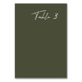 Einfache dunkelgraue moderne Hochzeitsstimmung - T Tischnummer (Rückseite)