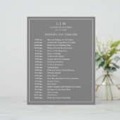 Einfache dunkelgraue Monogram-Elegant-Hochzeitzeit (Stehend Vorderseite)