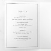 Einfache dunkelgraue Monogram-Elegante Hochzeit Dreifach Gefaltete Einladung (Innen Erste Seite)