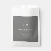 Einfache dunkelgraue Monogram-Elegante Hochzeit Geschenktütchen (Vorderseite)