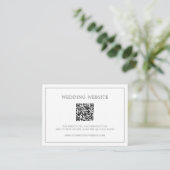 Einfache dunkelgraue Monogram QR Code Elegante Hoc Begleitkarte (Stehend Vorderseite)