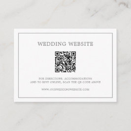Einfache dunkelgraue Monogram QR Code Elegante Hoc Begleitkarte