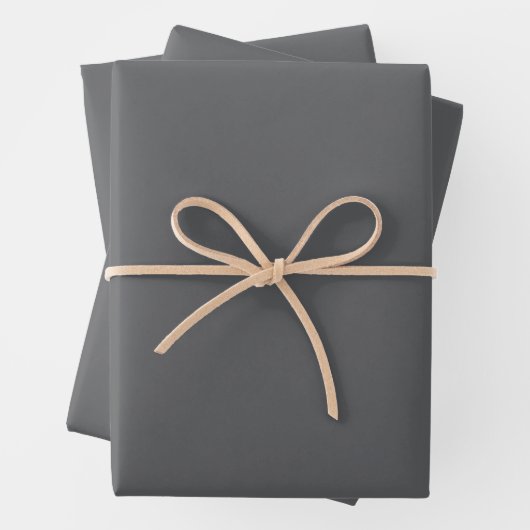 Einfache dunkelgraue, solide Farbe Geschenkpapier Set (Beispiel)