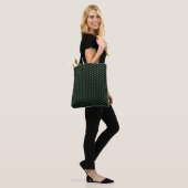 Einfache dunkelgrüne und schwarze Linienmuster-Tot Tasche (Am Model)