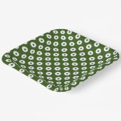 Einfache dunkelgrüne und weiße Polka-Punkte Pappteller (Gewinkelt)